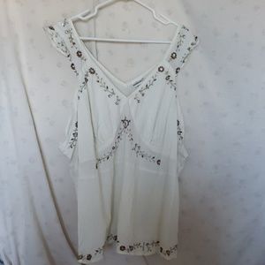 Plus size off white cotton blouse